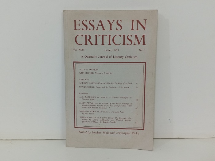 ESSAYS IN CRITICISM